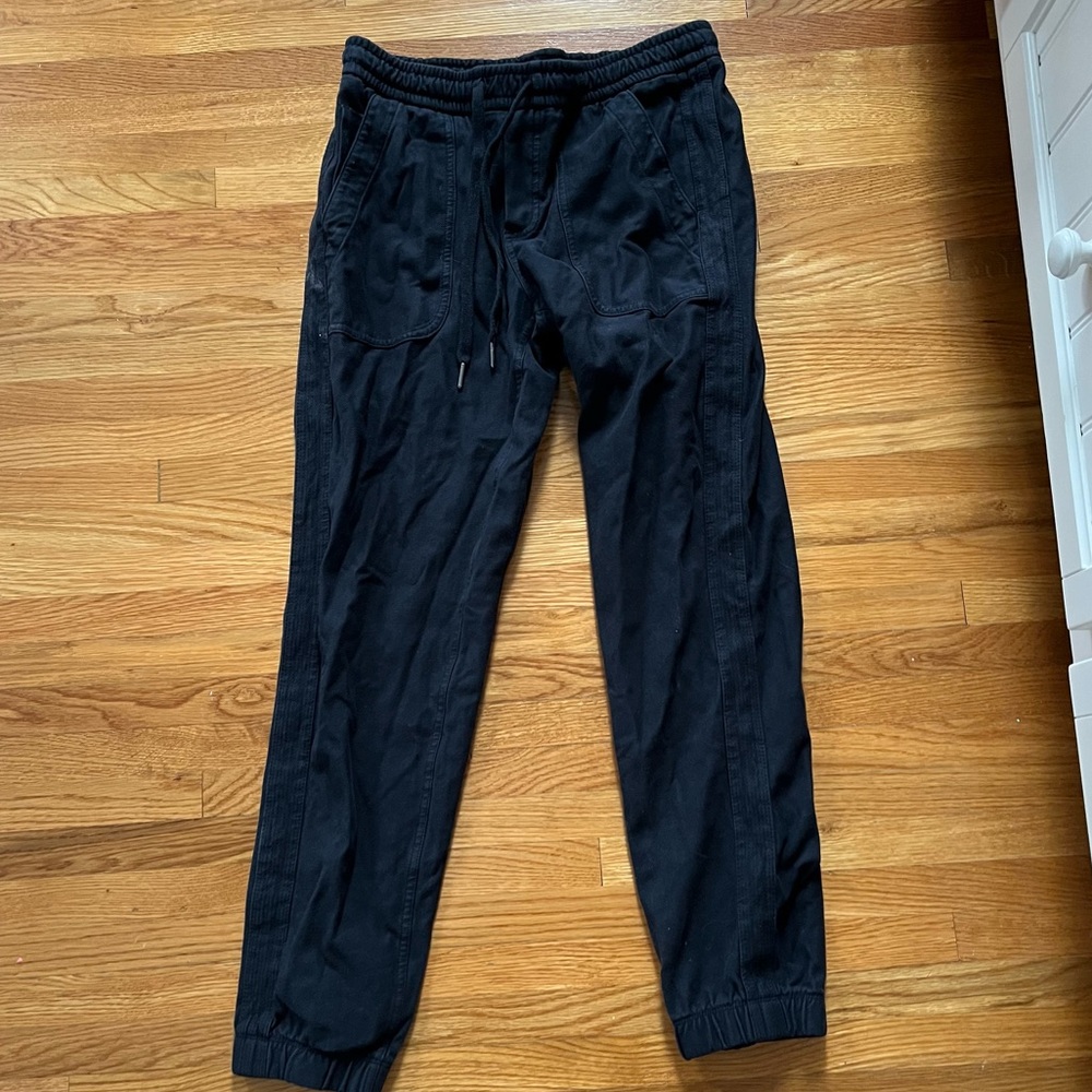 Athleta black linen joggers size 0